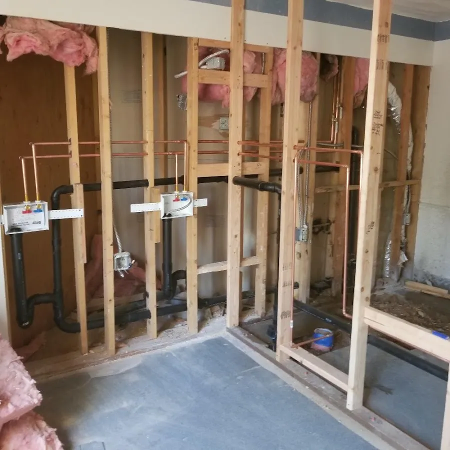 Copper pipe rough-in and plumbing installation in Langley Park